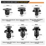 GOOACC 130PCS Car Bumper Retainer Clips & Nylon Fasteners Push Retainer Kit 6 Most Popular Sizes with 1 Fastener Remover Car Fender Replacement for Honda