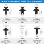 QIIYCCE 120PCS Car Clips & Plastic Rivets - 6 Popular Sizes, Fits Bumpers, Fenders & Most Car Models, Ideal for Body Fixing & Replacement