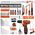 255-Piece Tool Set - Tool Kit with 12V Cordless Drill Driver, Toolbox Storage Case with Drawer, General Household Drill Set for DIY Projects, Home Repairs, Handyman