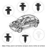 QIIYCCE 120PCS Car Clips & Plastic Rivets - 6 Popular Sizes, Fits Bumpers, Fenders & Most Car Models, Ideal for Body Fixing & Replacement