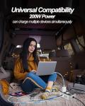 YSOLX 200W Car Power Inverter, DC 12V to 110V AC Inverter, Car Charɡer Adapter with 20W USB-C/USB-QC(18W)/4.8A Dual USB/Dual AC Outlet, Car Pluɡ Adapter Outlet for Laptop/Road Trip