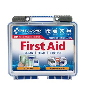 First Aid Only 91249 On-The-Go All-Purpose Emergency First Aid Kit for Car, Travel, Home and Business, 105 Pieces