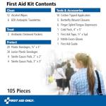 First Aid Only 91249 On-The-Go All-Purpose Emergency First Aid Kit for Car, Travel, Home and Business, 105 Pieces