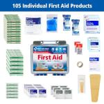 First Aid Only 91249 On-The-Go All-Purpose Emergency First Aid Kit for Car, Travel, Home and Business, 105 Pieces