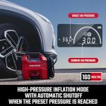 CRAFTSMAN 3-in-1 Tire Inflator, 160PSI Portable Air Compressor/Car Vacuum/Dust Blower, 20V Cordless & 12V Car Power, Air Pump with LED Light for Cars Trucks RV Tires (Battery Sold Separately)