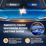 SHIELDOM Car Wax Polish Ceramic Coating Carnauba Wax Extra Gloss Paint Sealant Polishing Long Lasting Shine Hydrophobic for Cars, Trucks, SUVs, RVs with Microfiber Towel & Applicator Pad - 3.5oz/100g