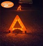 Reflective Warning Triangle with LED Lights for Road Safety by Lumen Wand | Metal Base | Internal LED with External Reflectors Emergency Triangle for Car Breakdowns