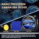 SHIELDOM Car Wax Polish Ceramic Coating Carnauba Wax Extra Gloss Paint Sealant Polishing Long Lasting Shine Hydrophobic for Cars, Trucks, SUVs, RVs with Microfiber Towel & Applicator Pad - 3.5oz/100g