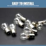 Flygun 10 PCS Car 1157 P21/5W S25 BAY15D Light Bulb, Double Tail High and Low Brake Light Bulb Turn Signal Light Bulb LongerLife Replacement, Universal Halogen Brake Tail Light Parking Light (White)