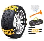 Jeremywell 6 PCS Car Snow Chains for TWO TIRES Emergency Anti Slip for Most Cars/SUV/Trucks, Winter Universal Security Chains Tire Width 165mm-275mm/6.5-10.8'', Amazing Traction Thickening Durable