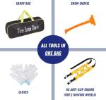 Jeremywell 6 PCS Car Snow Chains for TWO TIRES Emergency Anti Slip for Most Cars/SUV/Trucks, Winter Universal Security Chains Tire Width 165mm-275mm/6.5-10.8'', Amazing Traction Thickening Durable