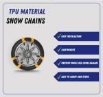 Jeremywell 6 PCS Car Snow Chains for TWO TIRES Emergency Anti Slip for Most Cars/SUV/Trucks, Winter Universal Security Chains Tire Width 165mm-275mm/6.5-10.8'', Amazing Traction Thickening Durable