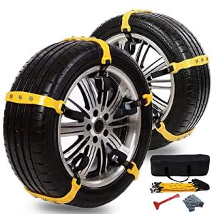Snow Chains for SUV Car Anti Slip Adjustable Universal Emergency Thickening Anti Skid Tire Chain,Winter Driving Security Chains,Traction Mud Chains for Tire Width 7.2-11.6",10 Pcs
