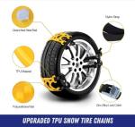 Jeremywell 6 PCS Car Snow Chains for TWO TIRES Emergency Anti Slip for Most Cars/SUV/Trucks, Winter Universal Security Chains Tire Width 165mm-275mm/6.5-10.8'', Amazing Traction Thickening Durable