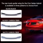Spoiler for Civic Sedan 2025-2022 Without Drilling ABS Rear Trunk Spoiler Wing for Civic Sedan Hybrid (Glossy Black)