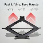 NOVIITUS Scissor Car Lift Jack 2 Ton (4409 lbs) for Sedans, MPVs & SUVs, Compact Portable Kit Vehicle Roadside Emergency Tool Tire Change with Ratchet Wrench (2T)