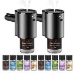 Car Air Freshener, Smart Car Air Freshener, Diffuser Suitable for Vent Clips, Auto On/Off, Three Adjustable Modes, 5 Scents, 10 Refill Bottles (2Pack)