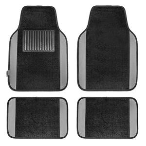 FH Group Universal Fit Premium Carpet Automotive Floor Mats fits most Cars, SUVs, and Trucks with Driver Heel Pad, Full Set Gray