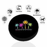 MIYASANG Tropical Palm Trees Spare Tire Cover Beach Colorful Neon Trees Creative Design Summer Black Weatherproof Universal Wheel Protectors Camper Tire Covers for Trailer Rv Travel(17 inch)