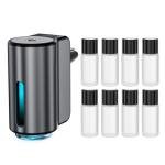 Smart Car Air Freshener, Car Air Freshener Diffuser, Car Diffuser Air Freshener with Three Adjustable Modes, Aromatizante para Carro, Car Diffuser with 8pcs Essential Oil(Black)
