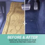 FH Group Car Floor Mats - Adorable Paw Print, Heavy-Duty Rubber Mats, Universal Fit Full Set, Climaproof, Trimmable, Fit Most Sedan, SUV, Truck - Beige