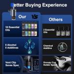 Car Air Freshener, Smart Car Air Freshener, Diffuser Suitable for Vent Clips, Auto On/Off, Three Adjustable Modes, 5 Scents, 10 Refill Bottles (2Pack)