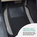 FH Group Universal Fit Premium Carpet Automotive Floor Mats fits most Cars, SUVs, and Trucks with Driver Heel Pad, Full Set Gray