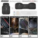 CAR PASS DeepDish Heavy Duty Rubber Floor Mats 3-Piece, Universal M-XL Size Trim-to-Fit Automotive Floor Mats for Truck Van SUV, Durable Waterproof All Weather Car Mats (Solid Black)