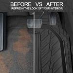 CAR PASS DeepDish Heavy Duty Rubber Floor Mats 3-Piece, Universal M-XL Size Trim-to-Fit Automotive Floor Mats for Truck Van SUV, Durable Waterproof All Weather Car Mats (Solid Black)