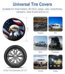 NGOKPYD RV Spare Tire Cover with American Eagle USA Flag, Trailer Tire Covers PVC Leather for Truck SUV Wrangler Camper Vehicle Wheel Cover Waterproof Sun Dust Protection 15 inch