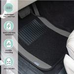FH Group Universal Fit Premium Carpet Automotive Floor Mats fits most Cars, SUVs, and Trucks with Driver Heel Pad, Full Set Gray