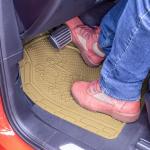 FH Group Car Floor Mats - Adorable Paw Print, Heavy-Duty Rubber Mats, Universal Fit Full Set, Climaproof, Trimmable, Fit Most Sedan, SUV, Truck - Beige