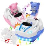 Lktagrs RC Bumper Cars Set of 2 for Toddlers, Ejecting Remote Control Cars with Water Spray, Lights Music, Fun Battle Toys for Kids