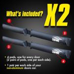 HRX Car Door Dent Protector for Non-Aluminum Cars Doors - 4 Doors Pack - Removable Soft Cushion Magnetic Door Guards - Door Ding Bumper and Scratch Protector - Prevents Dents, Scratches & Dings