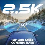 Yonvim Dash Cam，Dash Camera for Cars 2.5K with 3.39" IPS Screen & 32GB Card，Dash Cam Front 160° Wide Angle, Loop Recording for Night/Day Security,G-Sensor, Support 256 GB Max