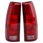 TRQ 2 Piece Driver & Passenger Side Tail Light Assembly Set Compatible with 1988-1999 Chevrolet GMC C1500 1988-2000 C2500 1988-2002 C3500 K1500 1988-2000 K2500 1988-2000 K3500 GM2800104 GM2801104