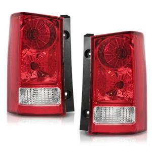 PIT66 Tail Lights Taillight Assembly Pair Compatible with Honda Pilot 4-Door Sport Utility 2009-2015 Red & Clear Lens Rear Brake Lamp w/o Bulbs & Wiring Harness