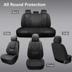 NS YOLO Full Coverage Leather Car Seat Covers Full Set,Waterproof Seat Covers for Cars,SUVs Pick-up Truck, Car Seat Cushion,Car Seat Protector,Black Seat Cover with 5 Seats