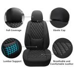 NS YOLO Full Coverage Leather Car Seat Covers Full Set,Waterproof Seat Covers for Cars,SUVs Pick-up Truck, Car Seat Cushion,Car Seat Protector,Black Seat Cover with 5 Seats