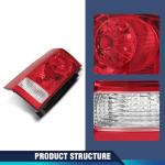 PIT66 Tail Lights Taillight Assembly Pair Compatible with Honda Pilot 4-Door Sport Utility 2009-2015 Red & Clear Lens Rear Brake Lamp w/o Bulbs & Wiring Harness