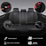 NS YOLO Full Coverage Leather Car Seat Covers Full Set,Waterproof Seat Covers for Cars,SUVs Pick-up Truck, Car Seat Cushion,Car Seat Protector,Black Seat Cover with 5 Seats