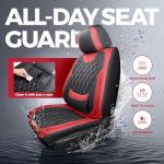 FREESOO Black Red Car Seat Covers Full Set - Faux Nappa Leather Seat Covers for Cars, Breathable Waterproof Front Seats with Lumbar Support and Rear Seat Cover, Fit for Automotive Sedans SUVs Pickups