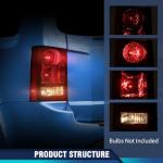 PIT66 Tail Lights Taillight Assembly Pair Compatible with Honda Pilot 4-Door Sport Utility 2009-2015 Red & Clear Lens Rear Brake Lamp w/o Bulbs & Wiring Harness