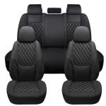NS YOLO Full Coverage Leather Car Seat Covers Full Set,Waterproof Seat Covers for Cars,SUVs Pick-up Truck, Car Seat Cushion,Car Seat Protector,Black Seat Cover with 5 Seats