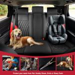 FREESOO Black Red Car Seat Covers Full Set - Faux Nappa Leather Seat Covers for Cars, Breathable Waterproof Front Seats with Lumbar Support and Rear Seat Cover, Fit for Automotive Sedans SUVs Pickups