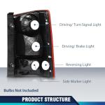 PIT66 Tail Lights Taillight Assembly Pair Compatible with Honda Pilot 4-Door Sport Utility 2009-2015 Red & Clear Lens Rear Brake Lamp w/o Bulbs & Wiring Harness