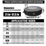 Rosefray Seasonal Tire Totes, Spare Tire Cover, Portable Winter Wheel, Handle for Easy Transportation, Fits Tires Tire Diameters 21” to 31.5”, Set of 4 Bags Gray