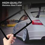 alpmosn 2PCS Stainless Steel License Plate Frames, 4 Holes Car Licence Plate Covers with Screws Washers and Caps, Car Exterior Accessories, License Plate Holder for US Vehicles (Black)