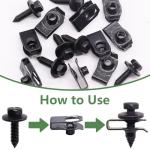 Bemaka 30Pcs Automotive Body Bolt & U-Nut Clips Kit, Multipurpose Fender Bolts Body Fastener Clips for Most Cars Bumper Engine Splash Shield