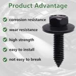 Bemaka 30Pcs Automotive Body Bolt & U-Nut Clips Kit, Multipurpose Fender Bolts Body Fastener Clips for Most Cars Bumper Engine Splash Shield